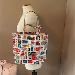 Kate spade lipstick and macthbook Colorful Tote Bag with Graphic Print